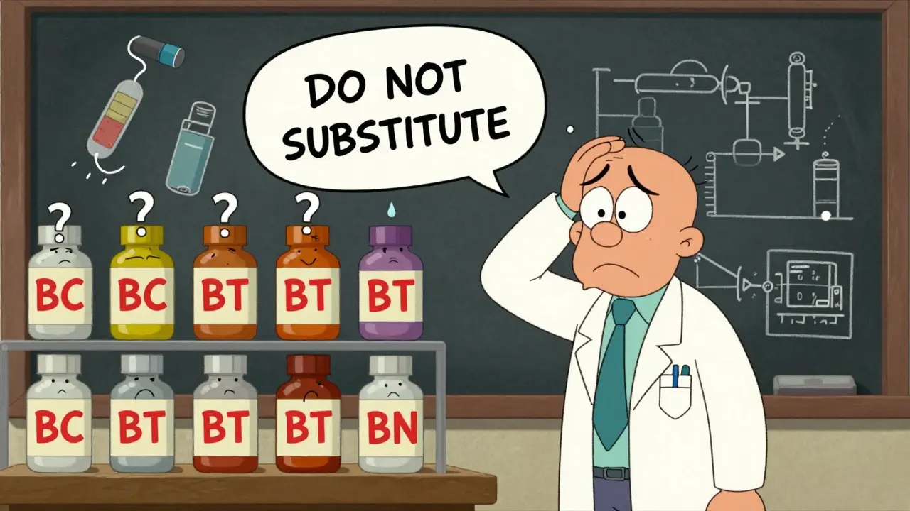 Pharmacist puzzled by B-code drugs with warning notes floating nearby